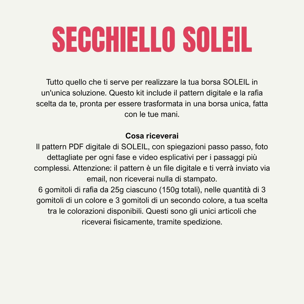Kit Secchiello in rafia Soleil: Materiale + PDF digitale