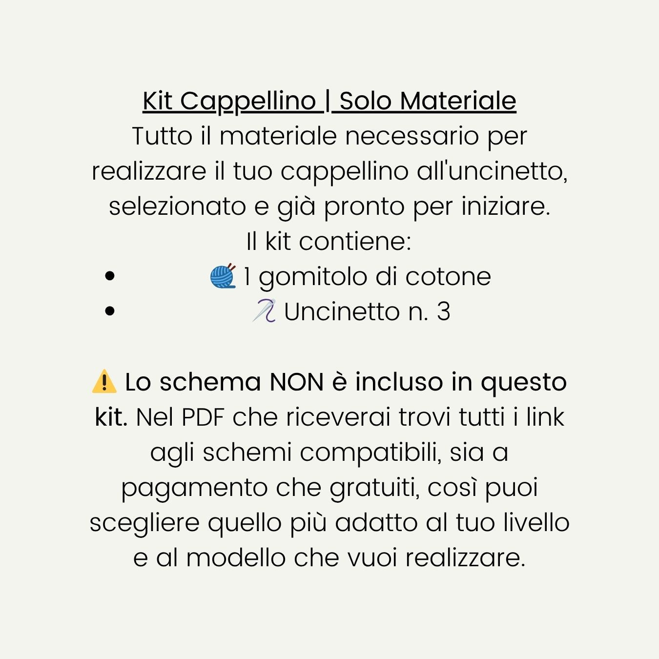 Kit Cappellino a rete | Solo materiale