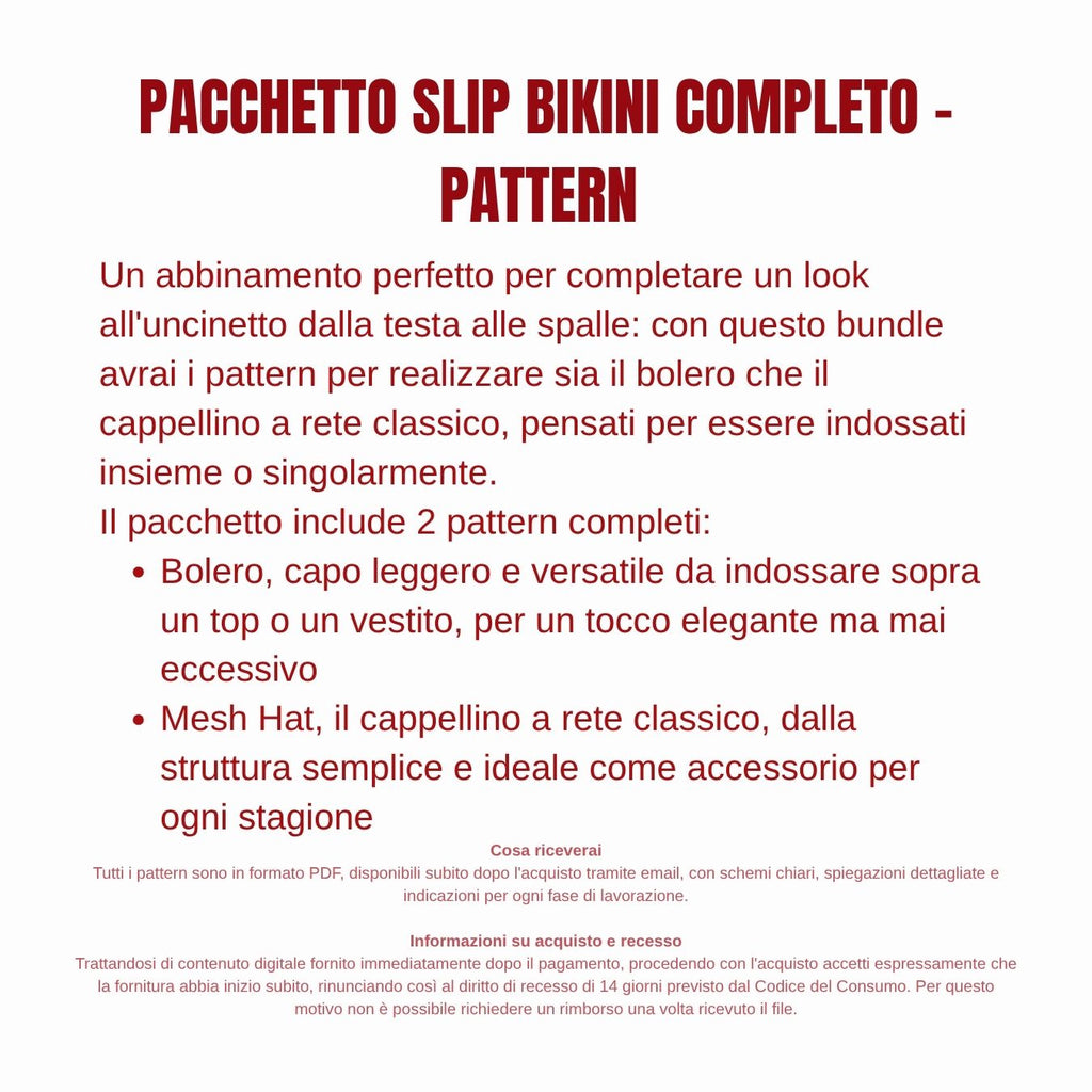 Pacchetto di pattern: Bolero + cappellino a rete