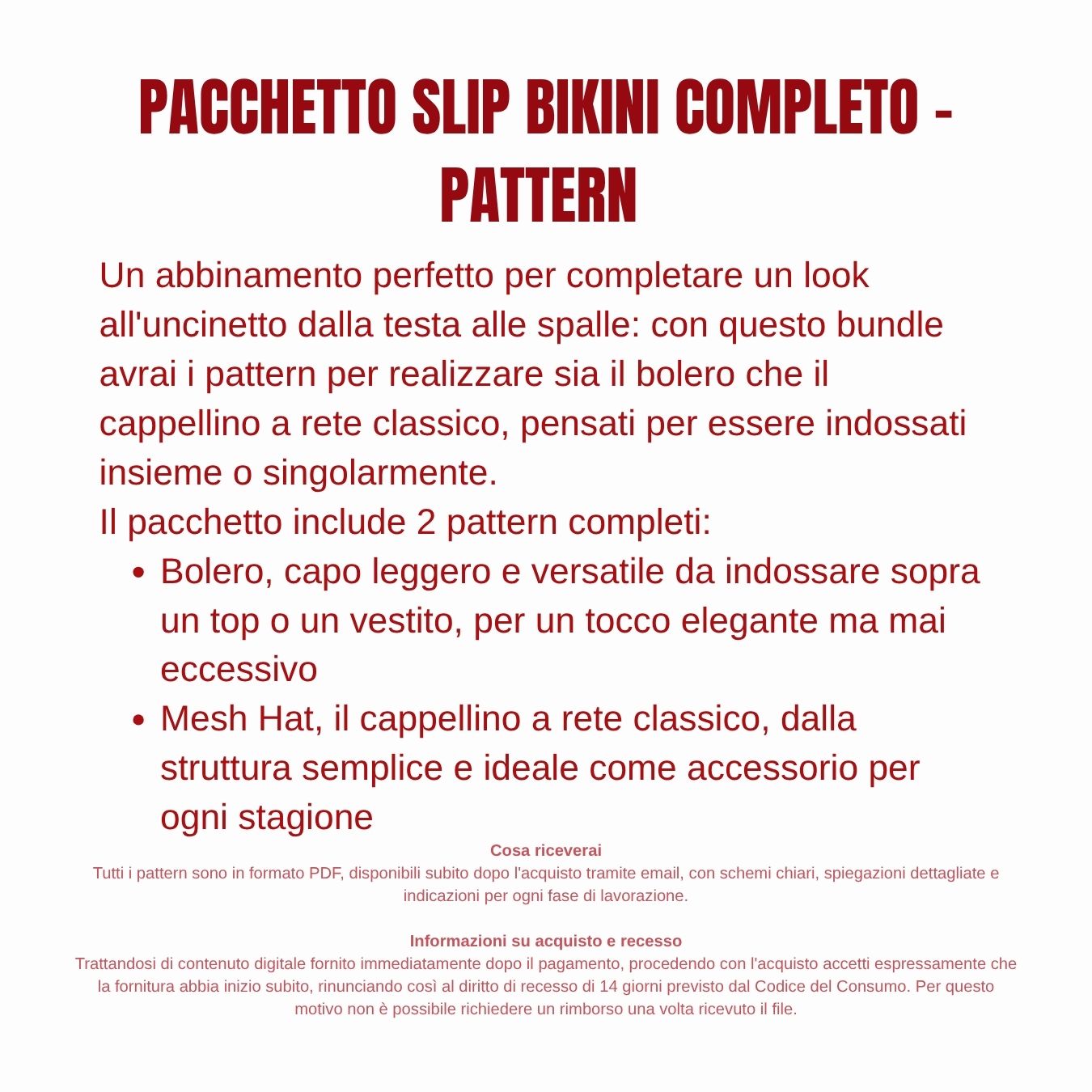 Pacchetto di pattern: Bolero + cappellino a rete