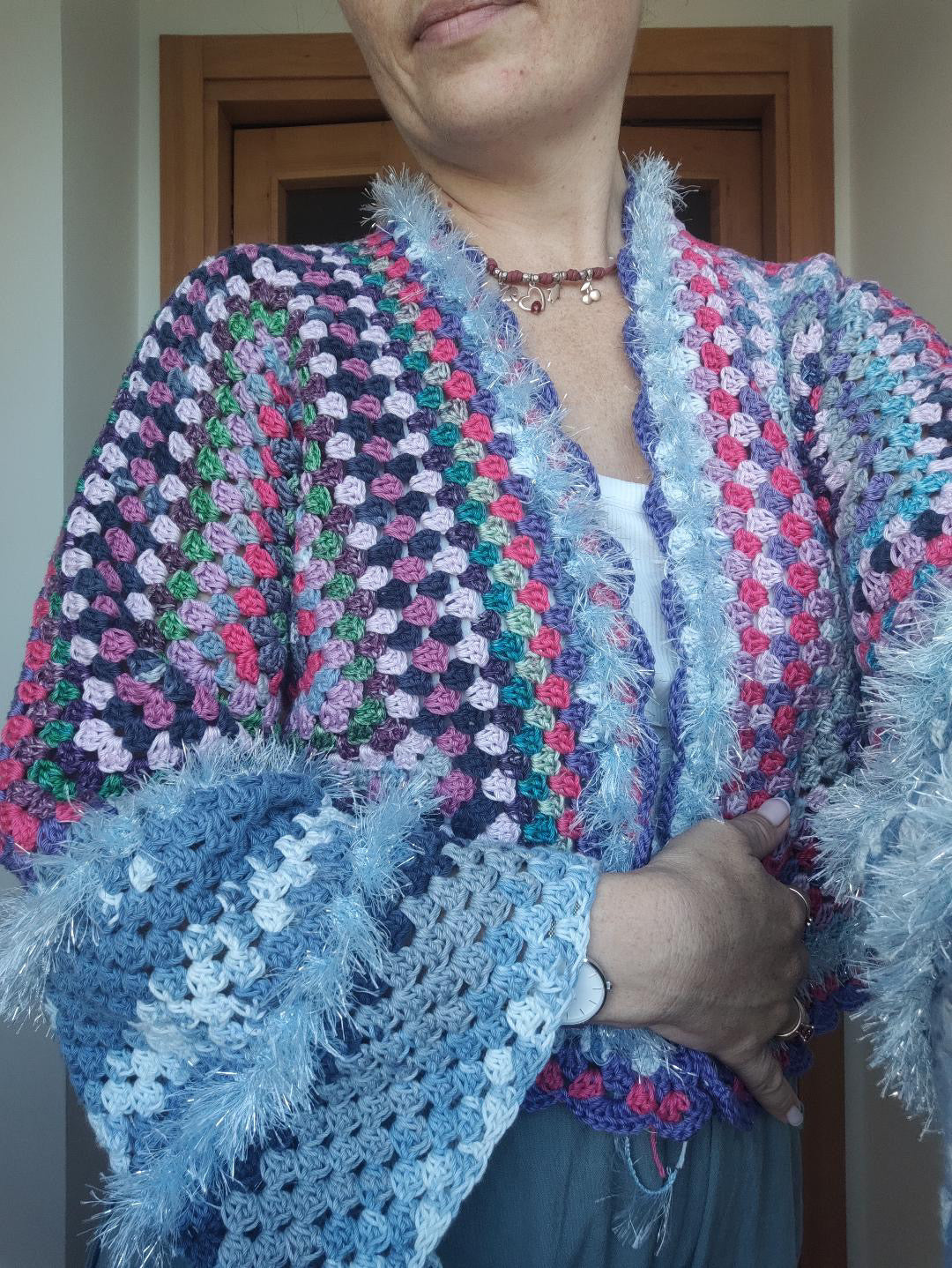 Tutorial cardigan granny con frange