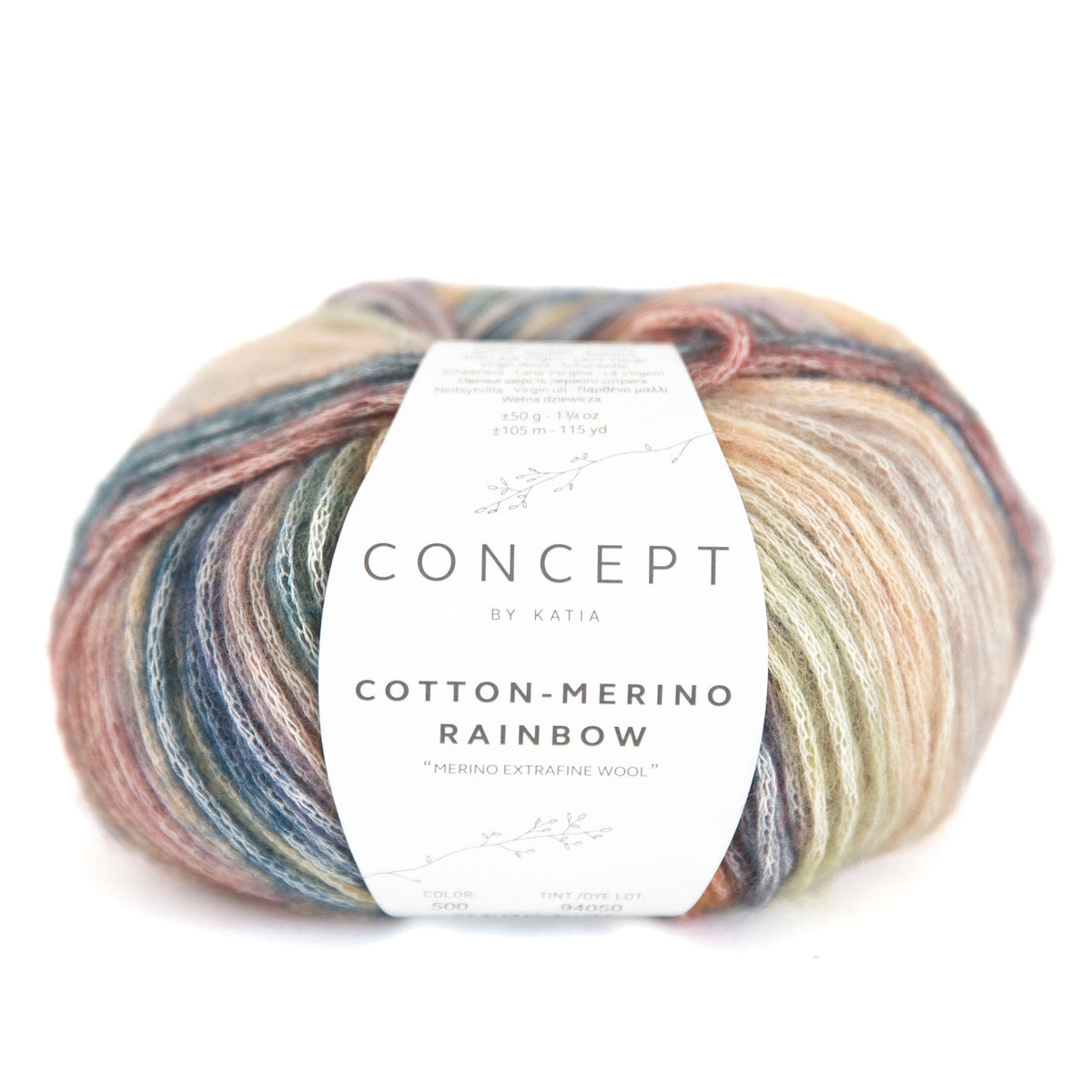 Cotton merino Rainbow - Katia - 70% cotone 30% merino extrafine - 50g x 105m