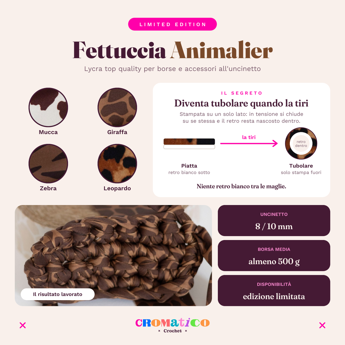 Fettuccia in pizza - Edizione Animalier - Zebrato