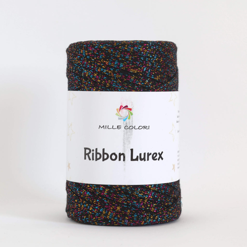 Fettuccia Ribbon Lurex - Nero Multicolor