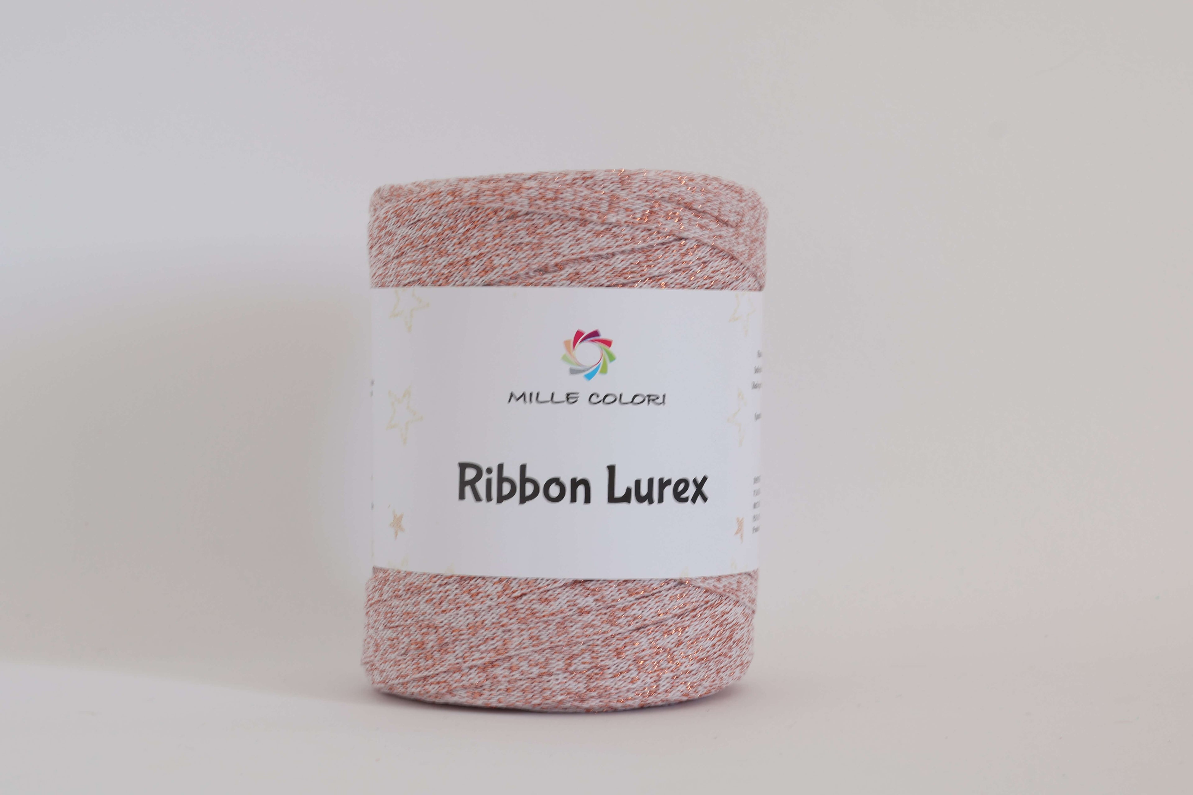 Fettuccia Ribbon Lurex - Bianco e Rame