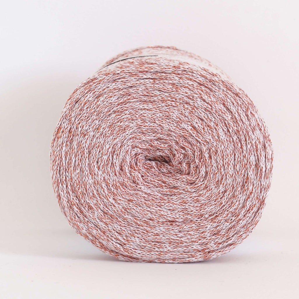 Fettuccia Ribbon Lurex - Bianco e Rame