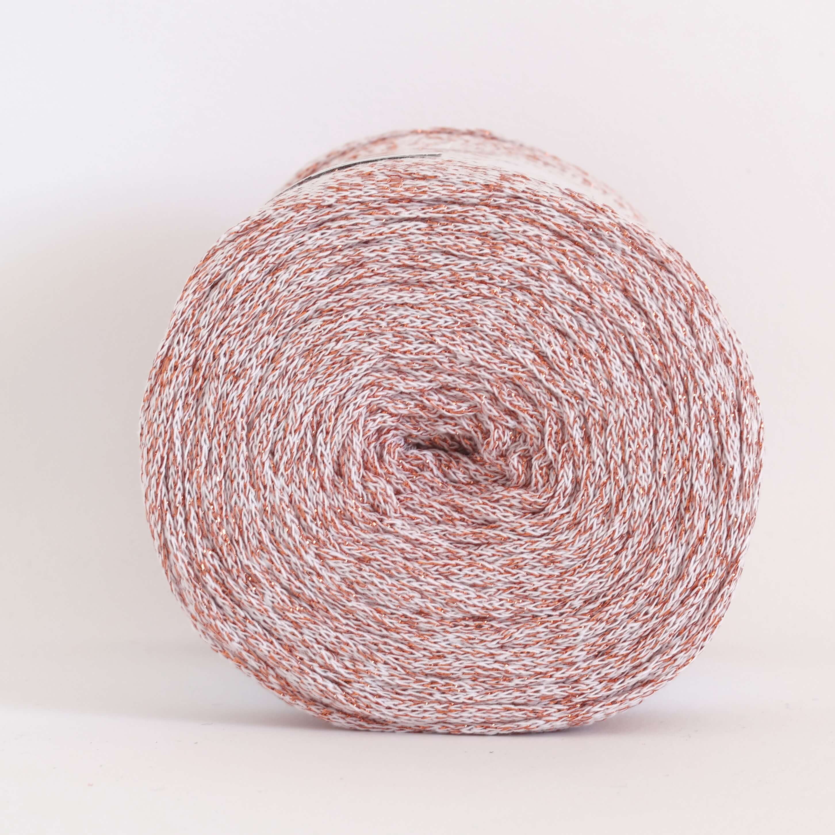 Fettuccia Ribbon Lurex - Bianco e Rame