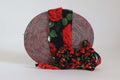 Fettuccia in pizza lycra top quality | Fantasia rose rosse con foglie e base nera 400g