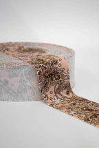 Fettuccia in pizza lycra top quality | Fantasia pasley cipria e marrone