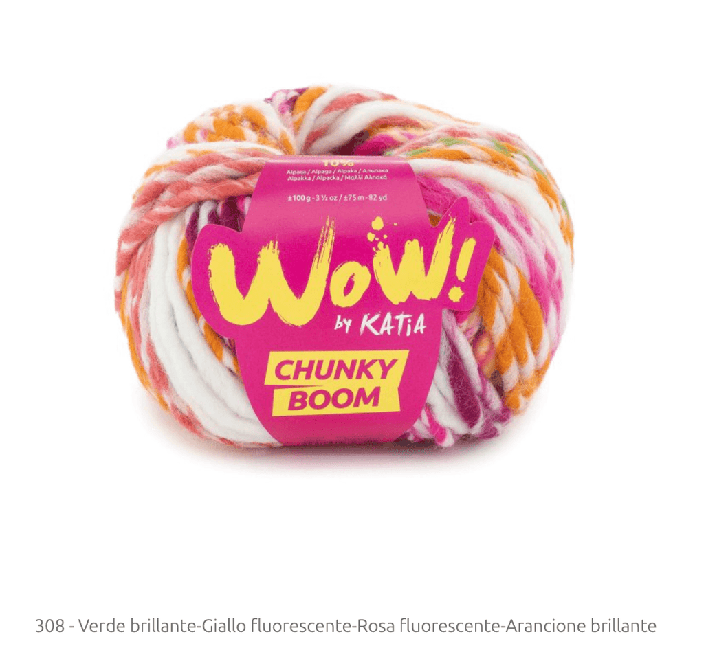 WOW - chunky boom - katia - 75% Acrilico - 15% Lana - 10% Alpaca -100g x 75m