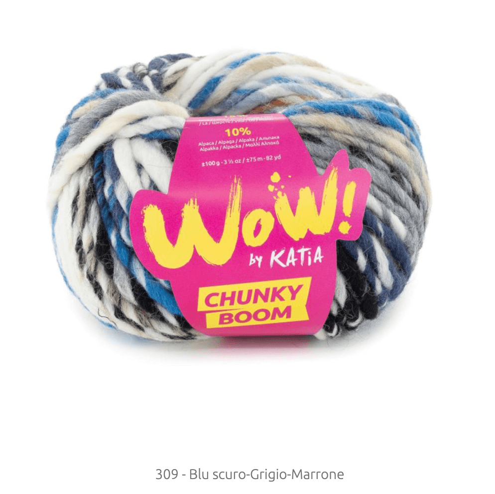 WOW - chunky boom - katia - 75% Acrilico - 15% Lana - 10% Alpaca -100g x 75m