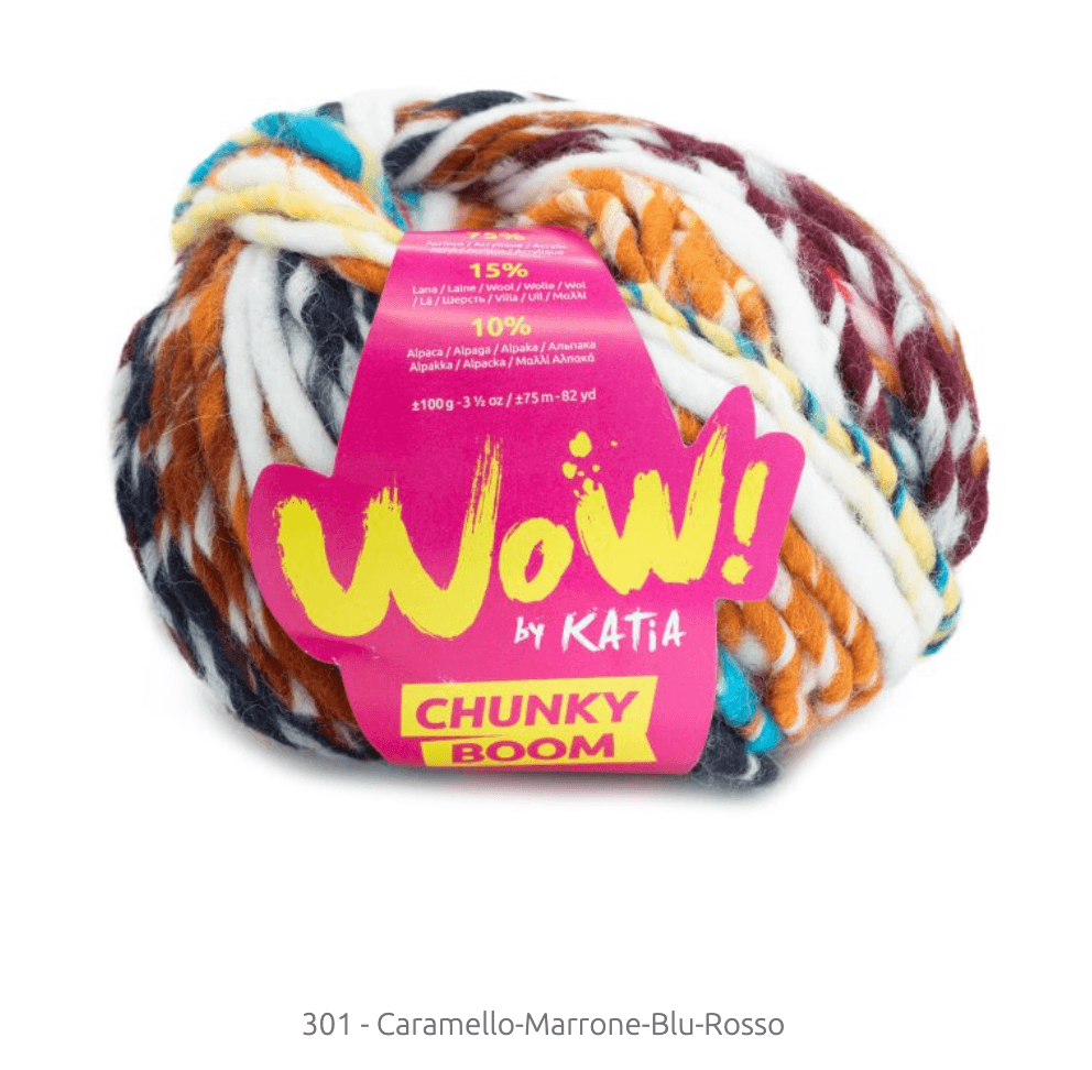 WOW - chunky boom - katia - 75% Acrilico - 15% Lana - 10% Alpaca -100g x 75m