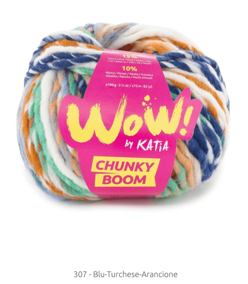WOW - chunky boom - katia - 75% Acrilico - 15% Lana - 10% Alpaca -100g x 75m