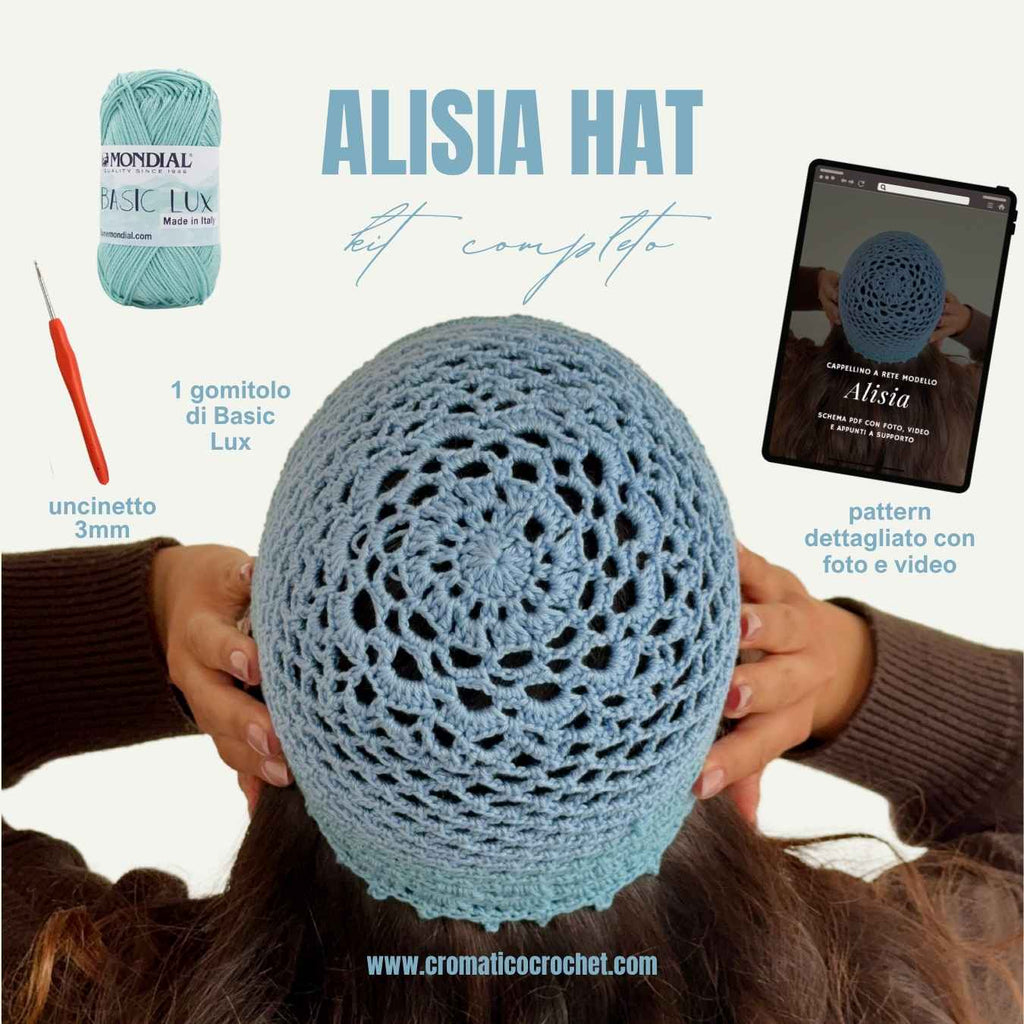 Kit Cappellino a rete | Modello Alisia | Materiale + Schema
