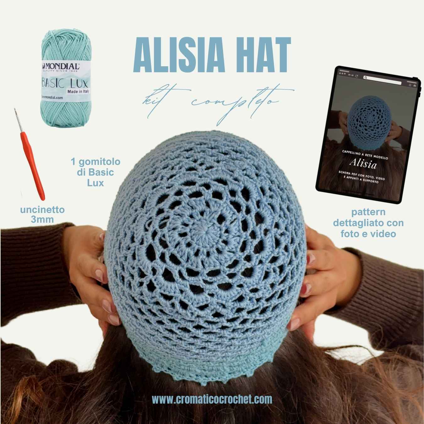 Kit Cappellino a rete | Modello Alisia | Materiale + Schema