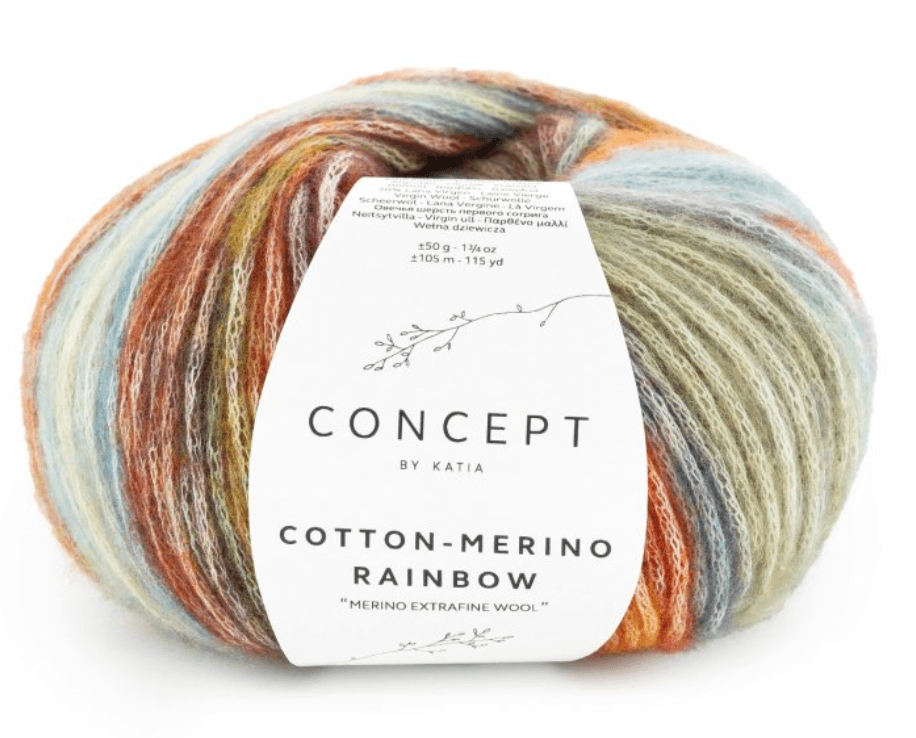 Cotton merino Rainbow - Katia - 70% cotone 30% merino extrafine - 50g x 105m