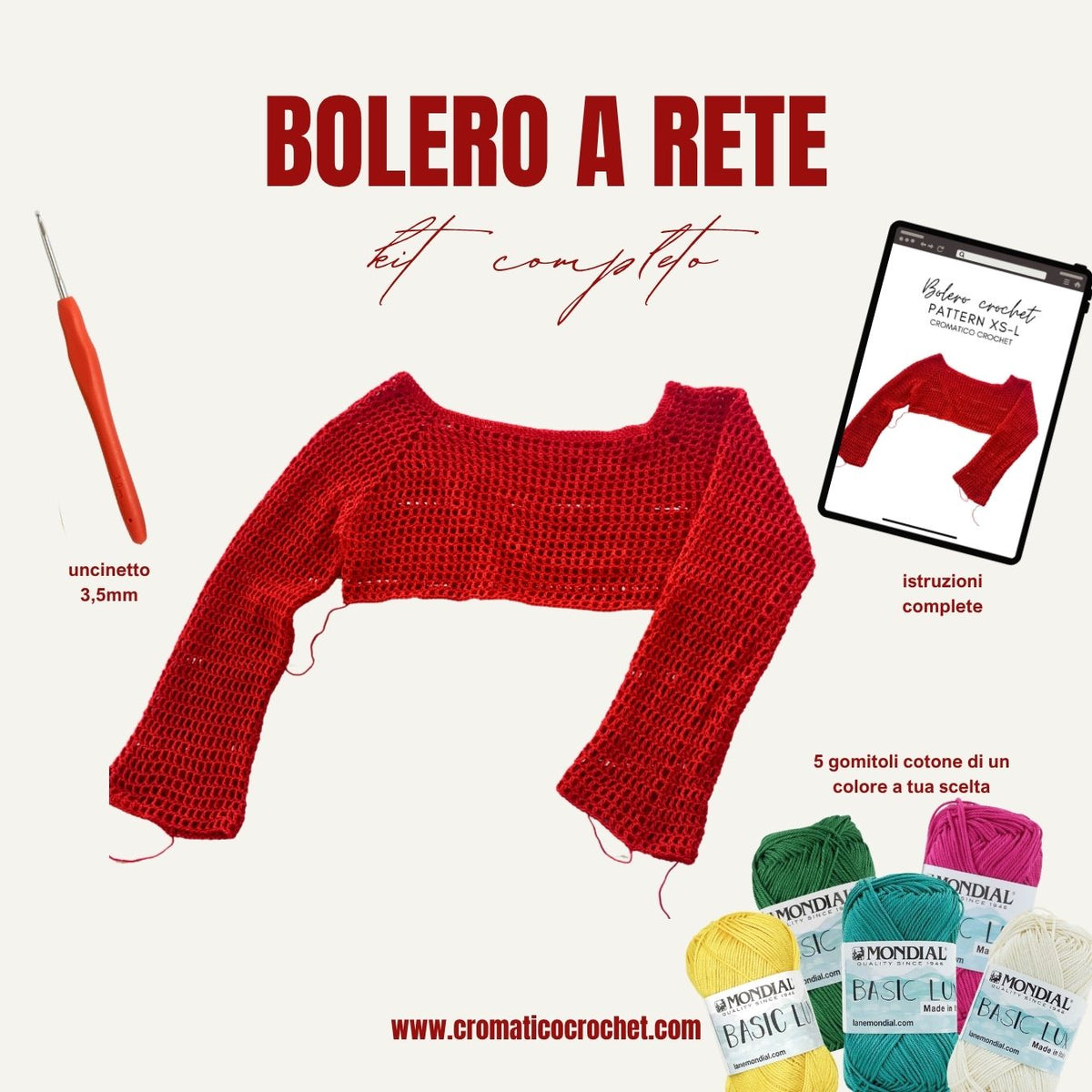 Kit bolero a rete: schema + materiale