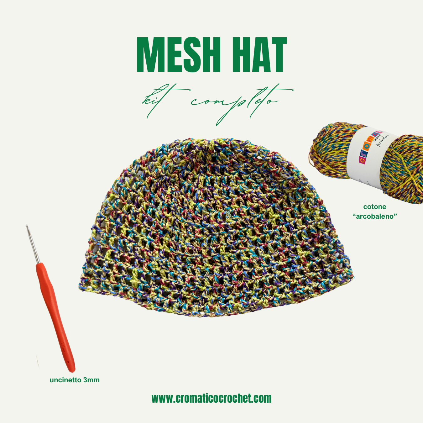 Kit Cappellino a Rete Lurex ✨: Schema + Materiali