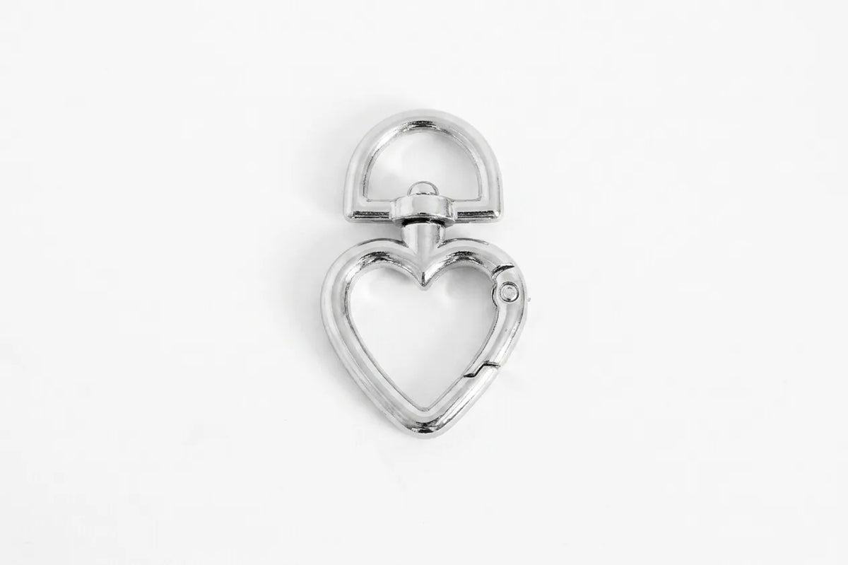 Moschettone a scatto a forma di cuore - 1pz